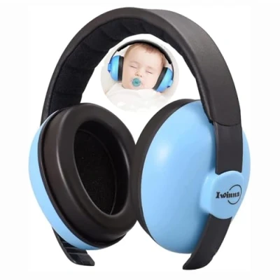 Image of Baby Ear Defenders 0 24 Months Infant Noise Cancelling Headphones for Sleeping Airplane Fireworks Loud Environments, Blue