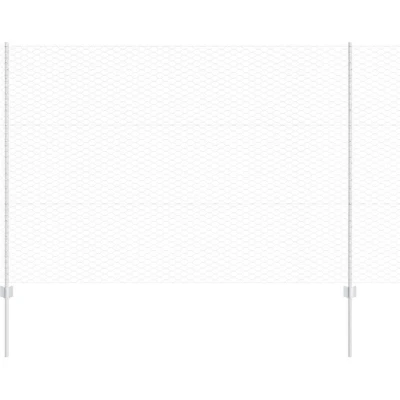 Image of vidaXL Hexagon Fence Set of 2 Galvanised steel 25 x 1.5 m Durable