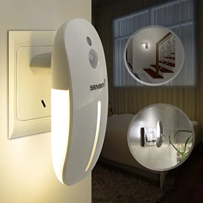 Image of SENSKY Motion Sensor Night Light Plug in Walls LED Light, Eye Friendly Lighting Natural White for Baby, Kids, Hallways, Stairs, Bedrooms