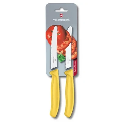 Image of Victorinox Swiss Classic Yellow Tomato / Utility Knife Twin Pack