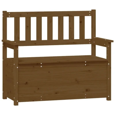 Image of vidaXL Bench Honey Brown 112.5x51.5x96.5 cm Solid Wood Pine