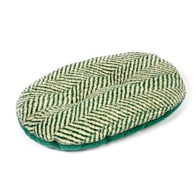 Image of Danish Design Green Herringbone Sherpa Fleece Quilted Mattress Grey Dog Bed for Adult/Senior/Puppy Beds 40in