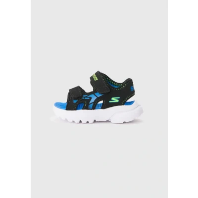 Image of Skechers Razor Splash Walking sandals for kids, Size: 22, Black/ blue/lime shoes