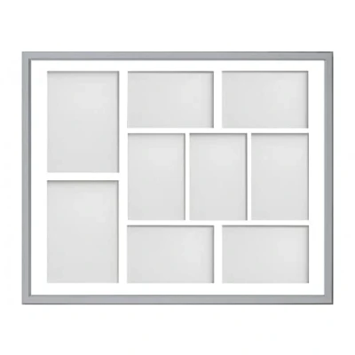 Image of Frame Company Drayton Multi Aperture Photo Frame, Grey, 20x16 for 6x4 inch (x7) 7x5 (x2)