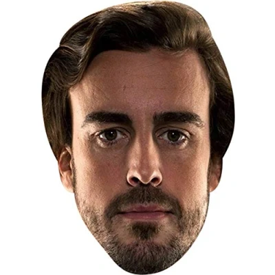 Image of FoxyPrinting Fernando Alonso Celebrity Cardboard Party Face Mask Fancy Dress