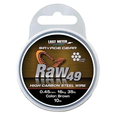 Image of Savage Gear Last Meter Raw49 Carbon Steel Wire Brown (0.45mm 16kg 10m)