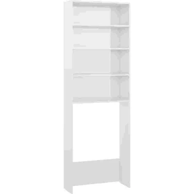 Image of vidaXL Washing Machine Cabinet High Gloss White 64x24x190 cm