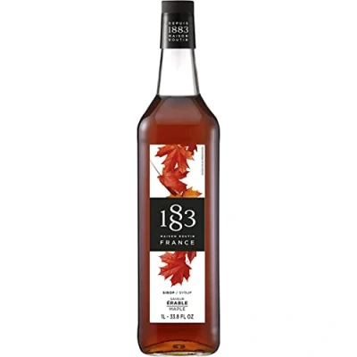 Image of 1883 Maison Routin Premium Maple Flavoured Syrup for Iced Tea, Coffee, Cocktails, Mocktails, Milkshakes, Desserts Glass 1L