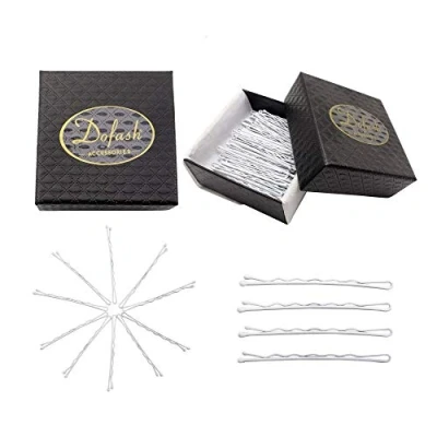 Image of Dofash Metal 100pcs Bobby Pins 5cm/2&quot; Hair Clips grips for Decoration with gift box (White)