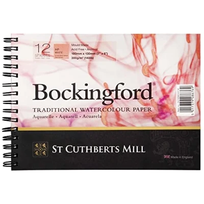 Image of Bockingford 300gsm Spiral Pad 7&quot; x 5&quot; (180 130mm) Hot Pressed