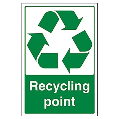 Image of V Safety Recycling Point Sign 200mm x 300mm 1mm Rigid Plastic