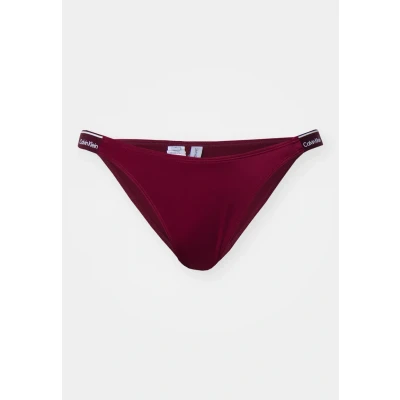 Image of Calvin Klein Swimwear Curved Delta Bikini bottoms, Women&#039;s, Size: Medium, Plum glaze