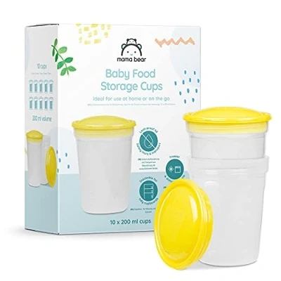Image of Amazon Brand Mama Bear Baby Food Storage Cups pack of 10