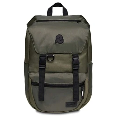 Image of Invicta Backpack, JOLLY X Eco friendly Knapsack, For Office, Day Trips &amp; Commuting, School, Sport, Free Time, with Side Pockets 15,6&#039;&#039; Laptop Sleeve, Italian Design, moss green