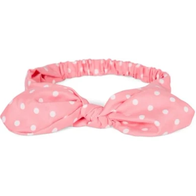 Image of styleBREAKER women hairband with polka dots pattern, flexible bow and elastic, hairband, headband, pin up, rockabilly 04026036, Colour:Apricot White