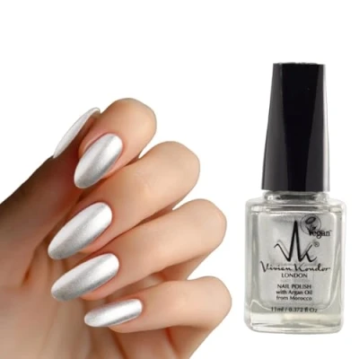 Image of Vivien Kondor Vegan Friendly Argan Care Nail Polish (Metallic Silver)