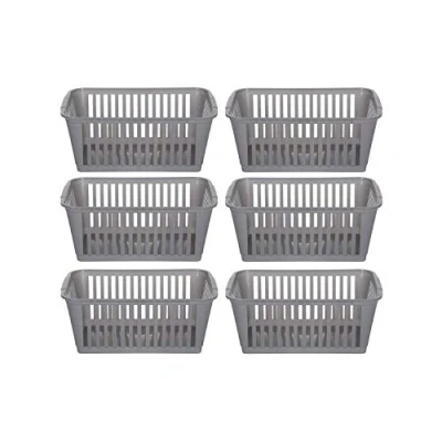 Image of Karrma Ltd Plastic Handy Basket Storage Available in two colors : Silver and Clear Fashionable Touch Perfect Match for any Decoration (25cm, Silver)