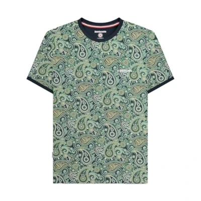 Image of Lambretta Mens Paisley Brand Short Sleeve T Shirt Navy/Grey 3XL