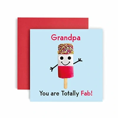 Image of Huxters Birthday Cards for Men You&#039;re Fab Ice Lolly Grandpa Card him Funny Fathers Day Fun Happy 14.8cm (Grandpa)