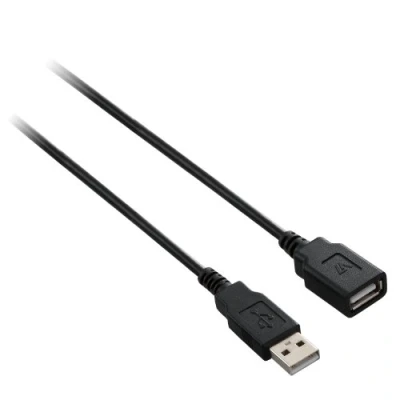 Image of V7 V7E2USB2EXT 03M 3 m Male to Female USB 2.0 A Extension Cable Black