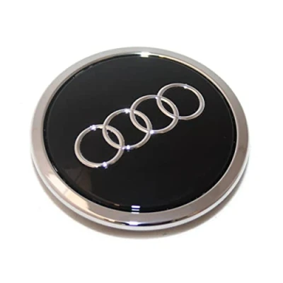 Image of Genuine Audi Wheel / Hub Cap Tuning Cover for Alloy Wheels, Shiny Black