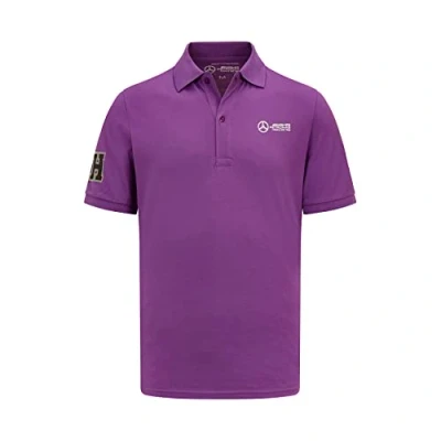 Image of Mercedes AMG Petronas Formula One Team Lewis Hamilton Polo Purple Men Size: L