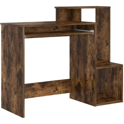Image of vidaXL Smoked oak Computer Desk Engineered wood Standard