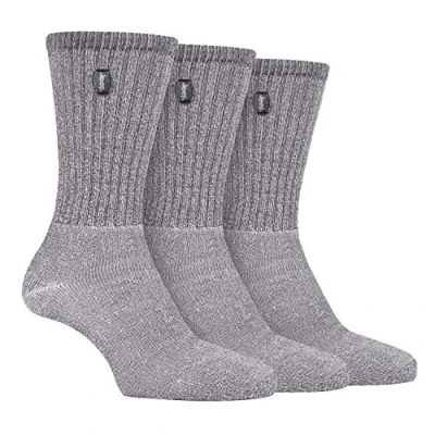 Image of Jeep 3 Pairs Mens Vintage Cotton Cushioned Socks for Hiking Boots with Ribbed Leg (6 11, ECRU/Charcoal)