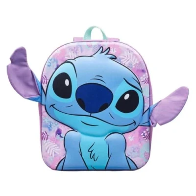 Image of Disney Classics Stitch Character Purple Cute Backpack with 3D Ears Measures approx. 26cm (W) x 31cm (H) 8cm (D)