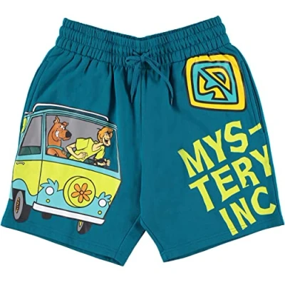 Image of Scooby Doo Mens Throwback Shorts, Shaggy, Velma Shorts Placement Print Green, Medium