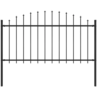 Image of vidaXL Garden Fence with Spear Top Steel