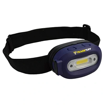 Image of TRADETUFF XTRA260 Rechargeable Head Torch Hands Free Flashlight Headlight Splash Dustproof 2 Levels Dimmable