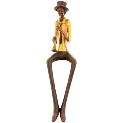 Image of Hill 1975 Sitting Jazz Band Trumpeter, Resin, Mixed, one