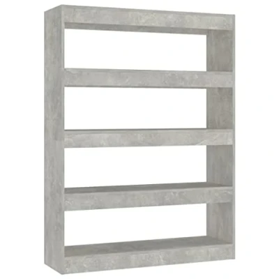 Image of vidaXL Book Cabinet/Room Divider Bookcase Storage File Cabinet Shelf Stand Room Partition Indoor Rack Home Organiser Concrete Grey