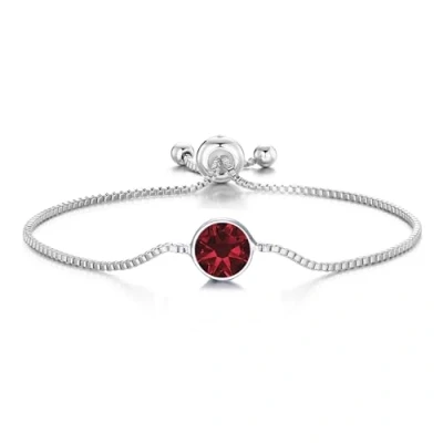 Image of Philip Jones Dark Red Crystal Bracelet Created with Zircondia® Crystals