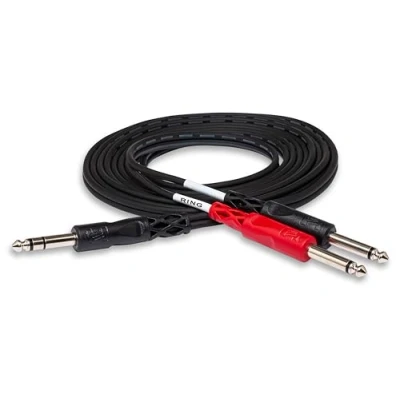 Image of HosaTech STP 201 1m 1/4 inch TRS to Dual TS Insert Cable