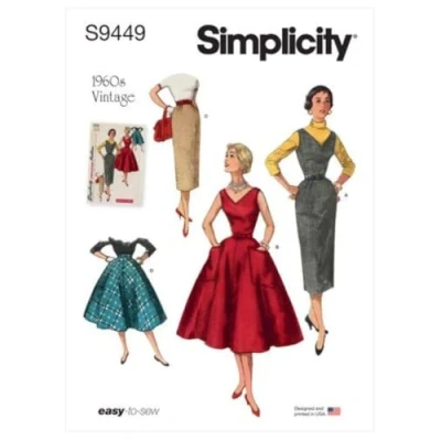 Image of Simplicity Sewing Pattern S9449 Misses&#039; Dress, Jumper and Skirts