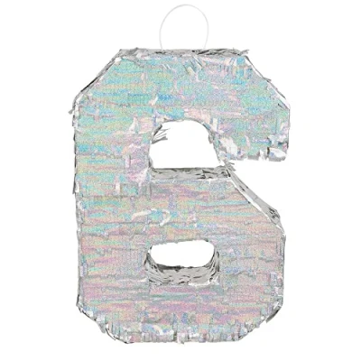 Image of Boland Numbers Pinata Size 40 x 28 8 cm Holographic Number Silver Anniversary Birthday Decoration Party Game