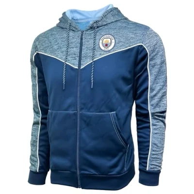 Image of Icon Sports Men&#039;s Manchester City Full Zip Hoodie, Licensed M. Hooded Sweatshirt, Blue, X Large