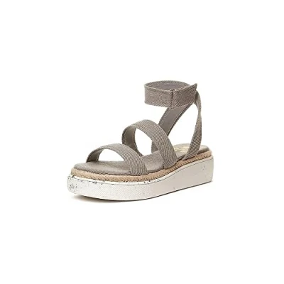 Image of Rocket Dog Women&#039;s Franki Medford Recycled Canvas Heeled Sandal 4 UK Grey