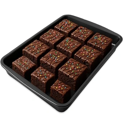 Image of TIJAR® Baking Tray Tin, 3cm Deep Tray, Non Stick, Baking, Desserts, Bread, Oven Double Coated Bakeware (Deep 30 CM)