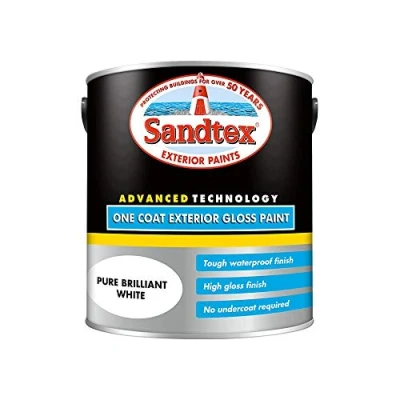 Image of Sandtex One Coat Exterior Gloss Paint 2.5 Litre Brilliant White