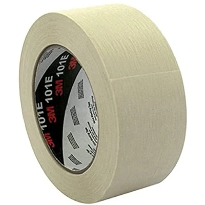 Image of 3M UU001576998 101E Value Masking Tape, 24 mm x 50 m, Beige (Pack of 9)