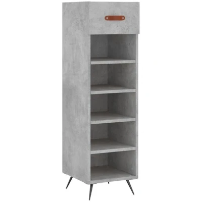Image of vidaXL Shoe Cabinet Concrete Grey 30x35x105 cm Engineered Wood
