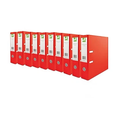Image of Q Connect 70mm Lever Arch File Polypropylene A4 Red (10 Pack) KF20021