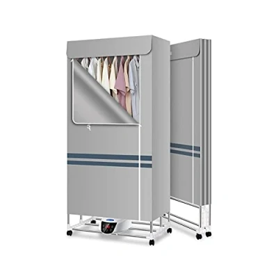 Image of OSBELE 2300w Heated Clothes Airer with Cover,dry Soon Deluxe 3 Tier Airer, Folding Drying Rack Indoor, Energy Saving Remote Control, For Apartment And Home B
