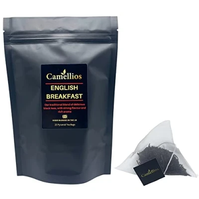 Image of English Breakfast Tea, Pyramid Tea Bags, Camellios (25 1 Pack)