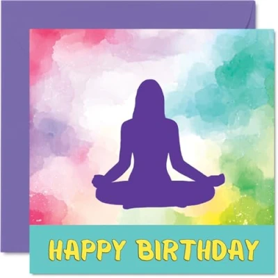Image of Sport Birthday Cards for Women Girls Yoga in Card Friend Sister Daughter Niece Teammate, 145mm x Athlete Greeting