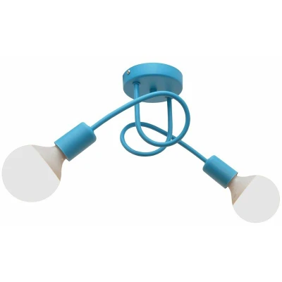 Image of Helam Oxford Multi Arm Semi Flush Ceiling Light Turquoise 38cm