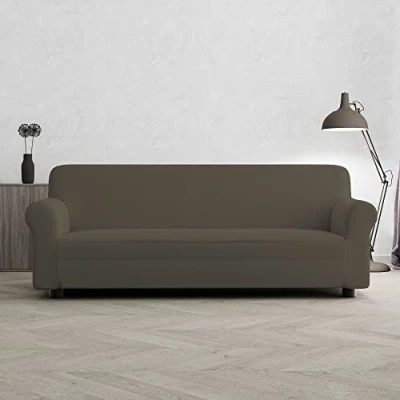 Image of Italian Bed Linen Elastic Sofa Cover “Piu Bello, 97% Polyester + 3% Elastometer, Dove Gray, 3 Places